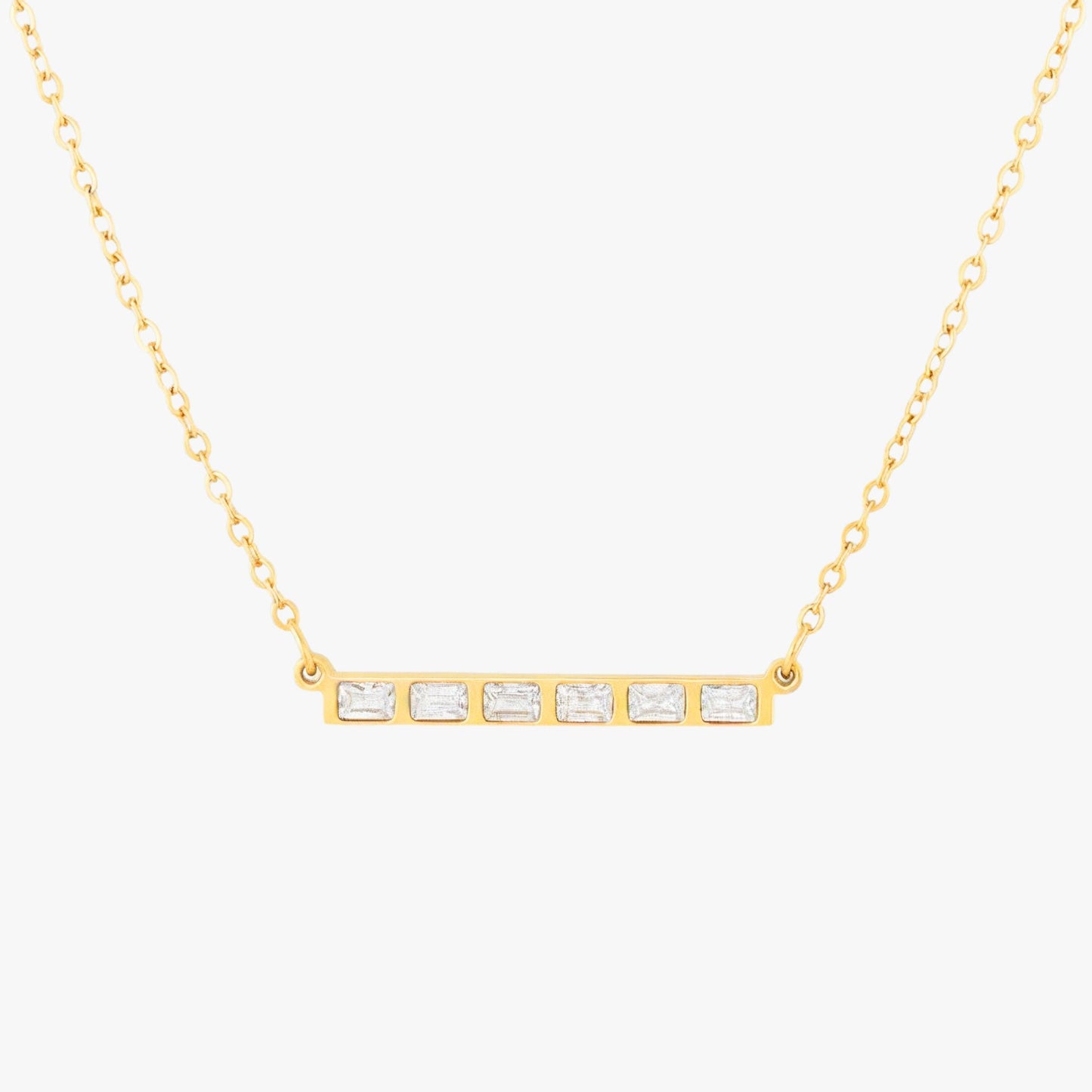 Baguette Line Necklace