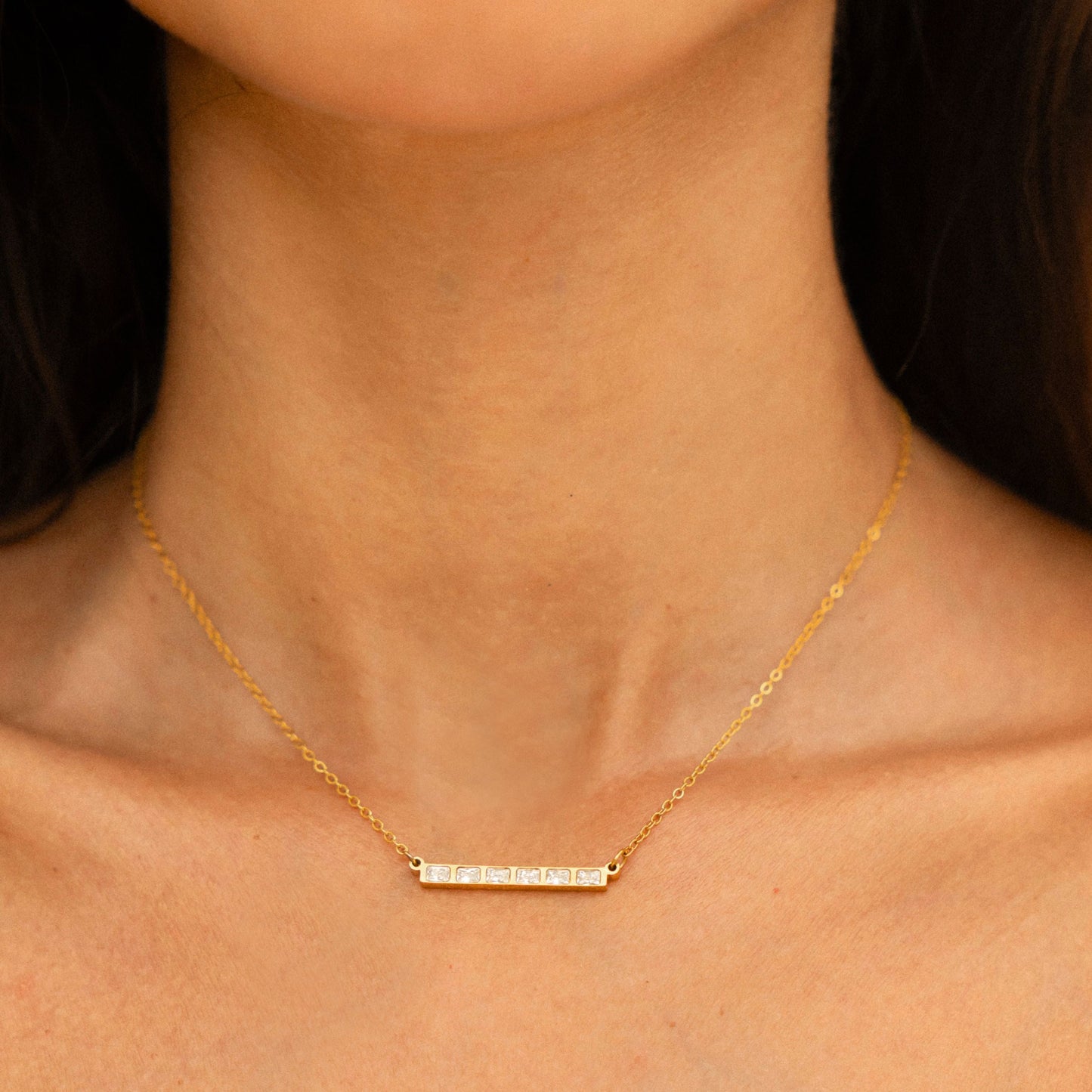 Baguette Line Necklace