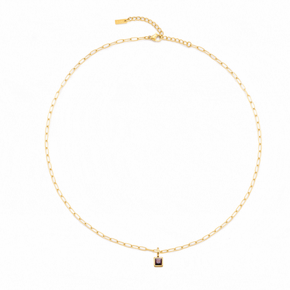 Paperclip Birthstone Necklace