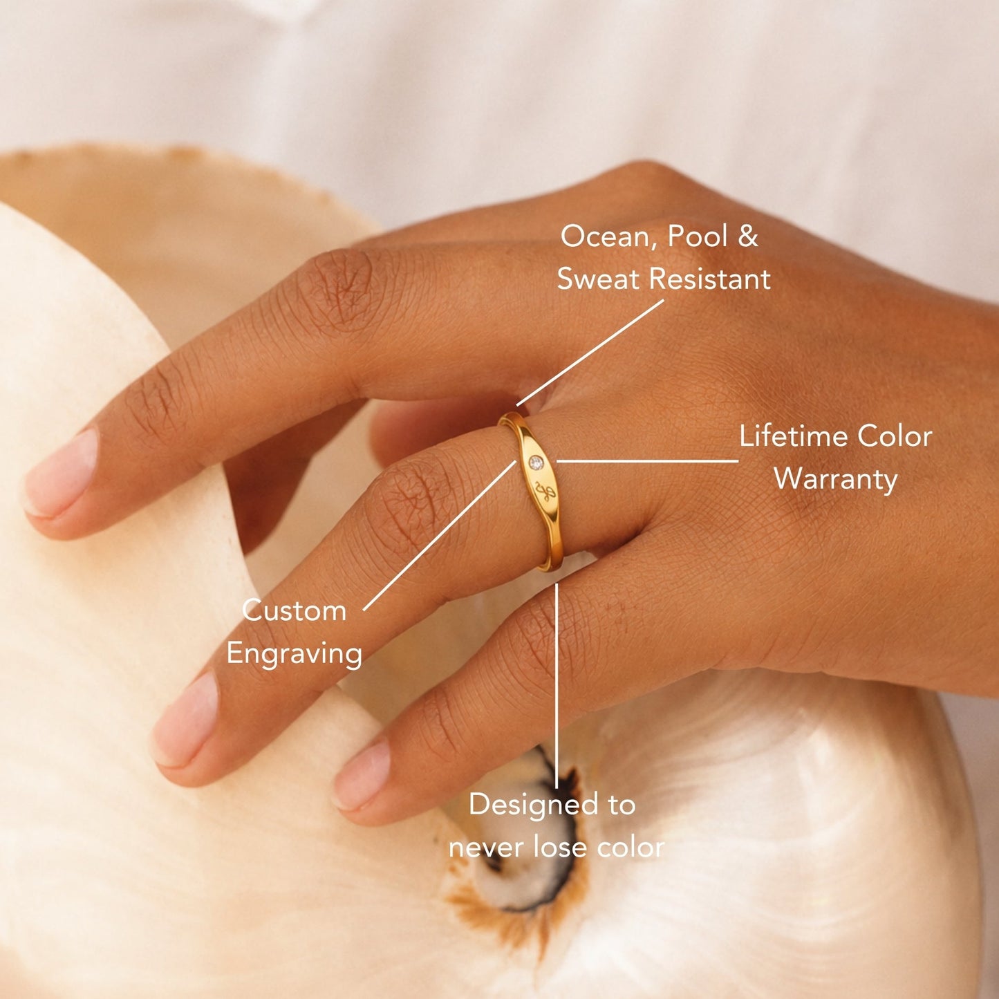 One-Initial Crystal Ring