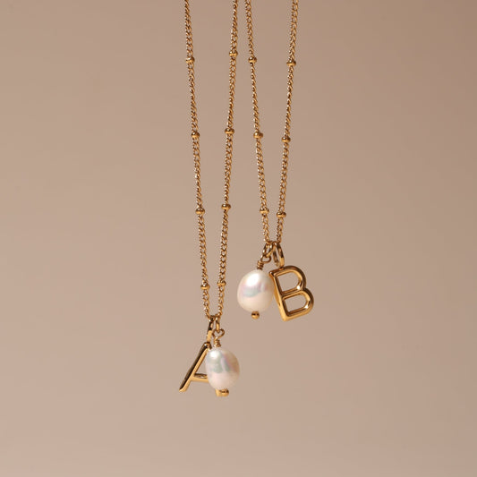 Initial & Pearl Necklace