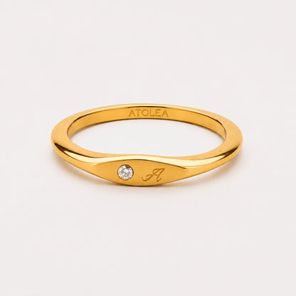 One-Initial Crystal Ring