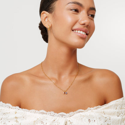 Paperclip Birthstone Necklace