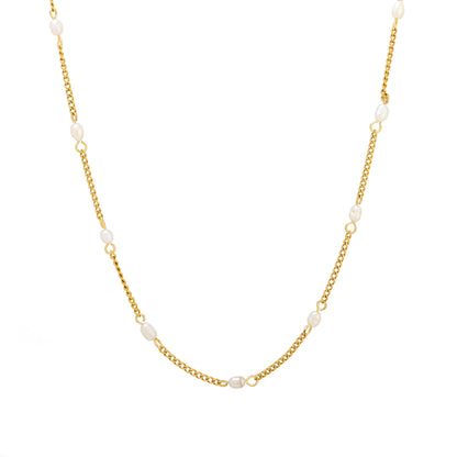 Dainty Gold Pearl Choker
