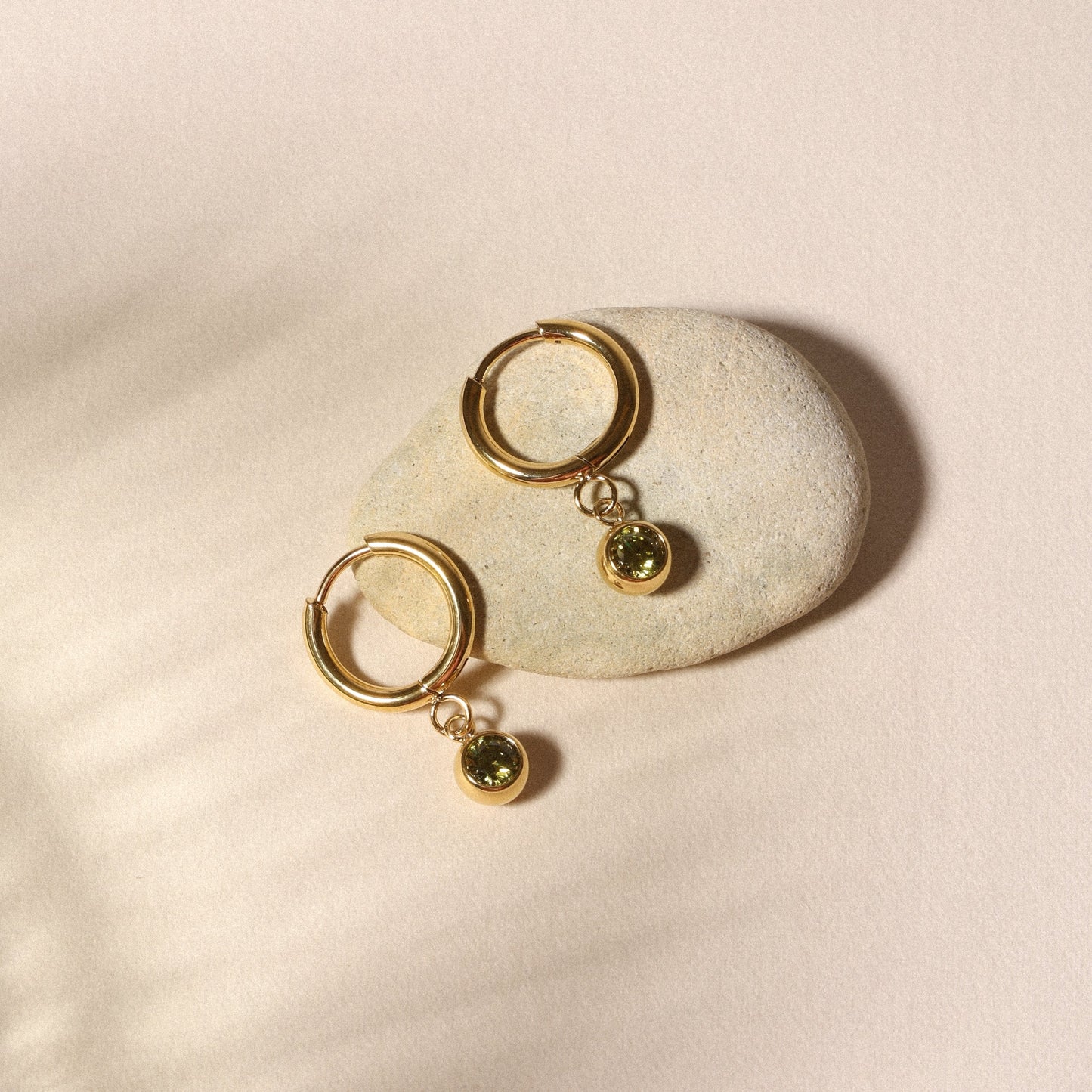Birthstone Charm Hoops