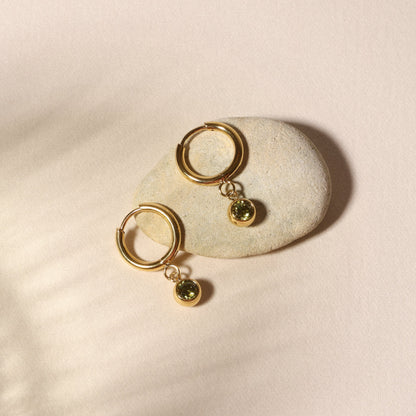 Birthstone Charm Hoops