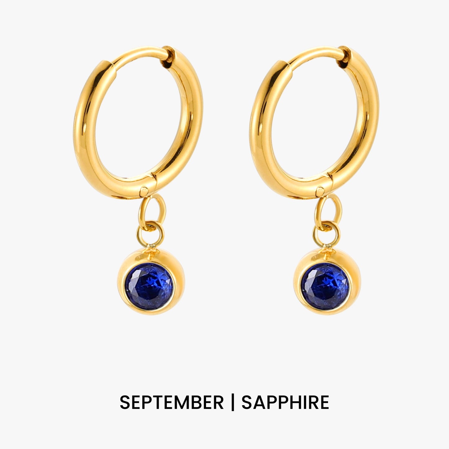 Birthstone Charm Hoops