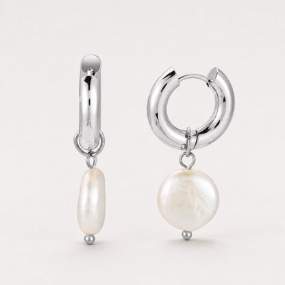 Chunky Pearl Hoops